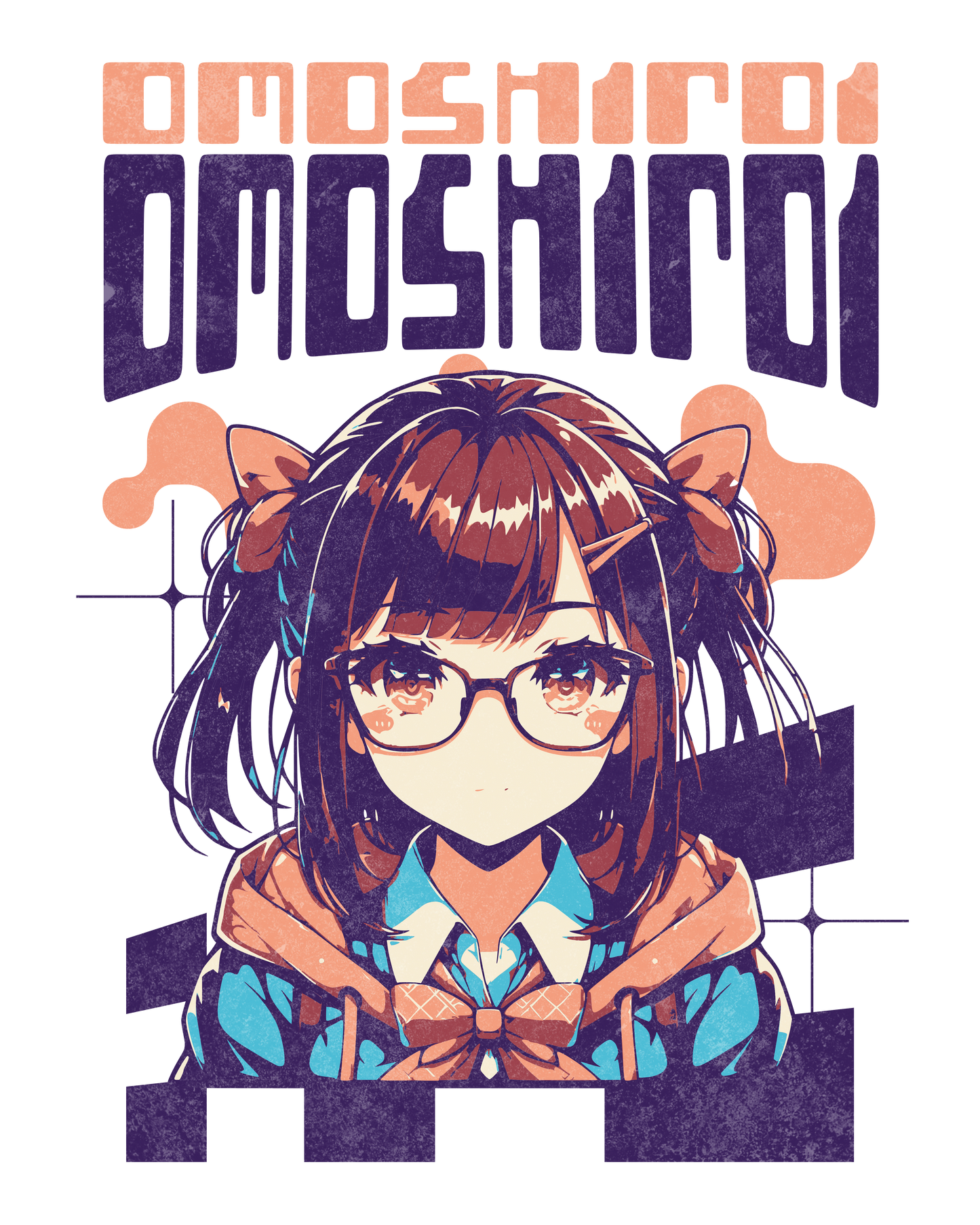 Omoshirio Retro White Graphic T-Shirt